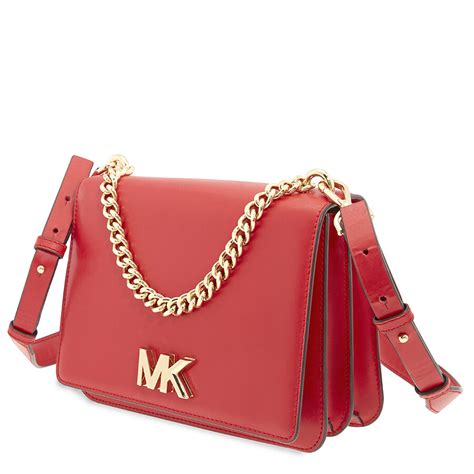 michael kors 30t7goxl7l|Michael Kors Mott Leather Crossbody Bag in Bright Red.